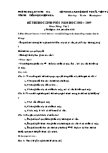 Đề thi chọn học sinh giỏi Tiếng việt Lớp 2 - Năm học 2008-2009 - Trường Tiểu học Hiệp Hòa