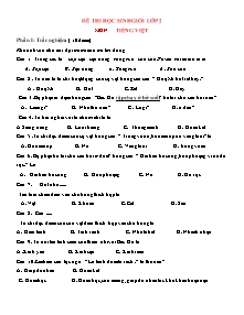 Đề thi chọn học sinh giỏi Tiếng việt, Toán Lớp 2 (Kèm đáp án)