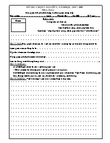 Đề thi chọn vào Lớp 3 môn Tiếng việt - Năm học 2007-2008