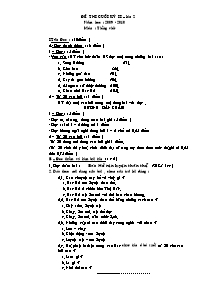 Đề thi cuối học kì II Toán Lớp 2, 3 - Năm học 2009-2010