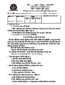 Đề thi cuối năm môn Tiếng việt Khối 2 - Năm học 2009-2010 - Trường Tiểu học Ứng Hòa