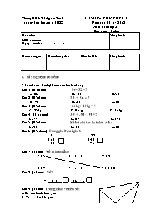 Đề thi giữa học kì I Toán, Tiếng việt Lớp 2 - Năm học 2011-2012 - Trường Tiểu học số 1 Thị trấn Chợ Chùa