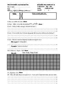 Đề thi giữa học kì II Tiếng việt Lớp 2 - Năm học 2011-2012 - Trường Tiểu học Kim Đồng