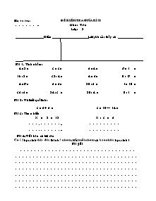Đề thi giữa học kì II Toán Lớp 2 (Kèm đáp án)