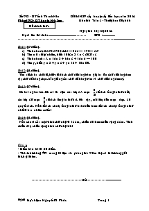 Đề thi học sinh giỏi cấp huyện Toán Lớp 3 - Năm học 2014-2015 - Phòng GD&ĐT Huyện Nga Sơn