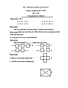 Đề thi học sinh giỏi tháng 2 Toán Lớp 2 - Năm học 2013-2014