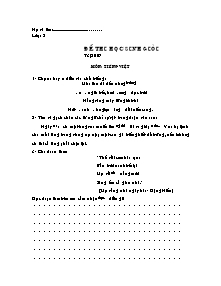 Đề thi học sinh giỏi Tiếng việt Lớp 2 - Năm học 2006-2007