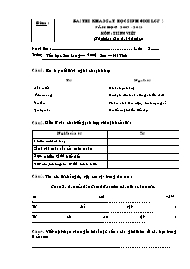 Đề thi học sinh giỏi Tiếng việt Lớp 2 - Năm học 2009-2010 - Trường Tiểu học Sơn Long