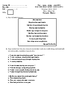 Đề thi học sinh giỏi Tiếng việt Lớp 2 - Năm học 2012-2013