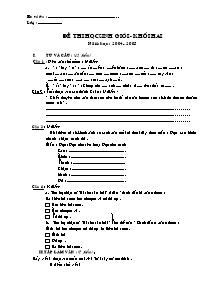 Đề thi học sinh giỏi Toán Lớp 2 - Năm học 2004-2005