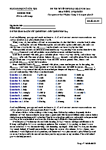Đề thi tuyển sinh Đại học môn Tiếng anh năm 2010 - Mã đề 184