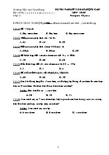 Đề thi vào Lớp 2 chất lượng cao Toán - Trường Tiểu học Tam Hưng