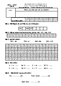 Đề và đáp án kiểm tra cuối học kì II môn Toán Lớp 2 - Đề lẻ - Năm học 2009-2010