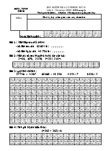 Đề và đáp án kiểm tra cuối học kì II Toán Lớp 3 - Đề lẻ - Năm học 2009-2010