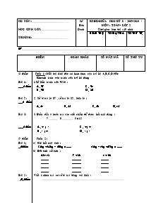 Đề và đáp án kiểm tra định kì giữa học kì I Toán Lớp 2 - Năm học 2009-2010