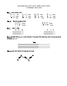 Đề và đáp án kiểm tra giữa học kì II Toán Lớp 2 - Năm học 2012-2013