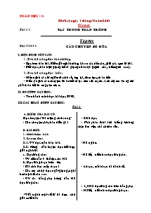 Giáo án Tổng hợp Lớp 2 - Tuần 14 - Năm học 2005-2006