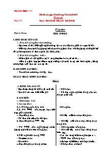 Giáo án Tổng hợp Lớp 2 - Tuần 17 - Năm học 2005-2006