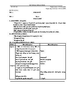 Kế hoạch dạy học Các môn Lớp 2 - Tuần 16 - Năm học 2009-2010