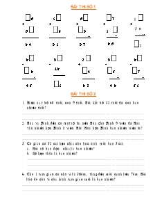 Một số đề kiểm tra môn Toán Lớp 2