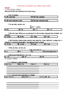 15 Đề ôn luyện thi học kì I môn Toán Lớp 3