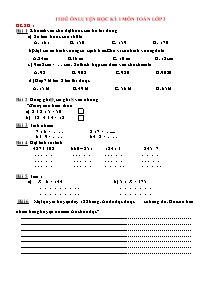 15 Đề ôn luyện thi học kì I Toán Lớp 3