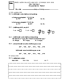 Bộ đề kiểm tra cả năm Các môn Lớp 3 (Kèm đáp án) - Năm học 2013-2014
