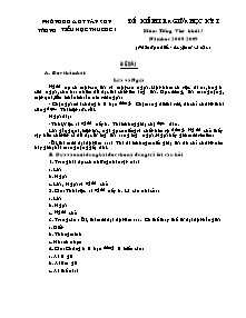 Bộ đề kiểm tra cả năm Tiếng việt Lớp 3 - Năm học 2008-2009 - Trường Tiểu học Thu Cúc 1