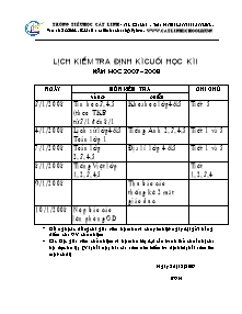 Bộ đề kiểm tra cuối học kì I Các môn cấp Tiểu học - Năm học 2007-2008 - Trường Tiểu học Cát Linh