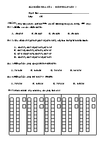 Bộ đề kiểm tra môn Toán, Tiếng việt Lớp 3 - Trường Tiểu học Tứ Cường