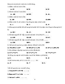 Bộ đề thi kiểm tra môn Toán Khối 3