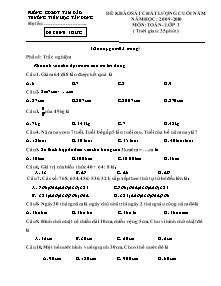 Đề khảo sát chất lượng cuối năm Toán Lớp 3 - Năm học 2009-2010 - Trường Tiểu học Tân Đồng