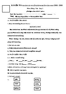 Đề khảo sát chất lượng đầu năm Tiếng việt Lớp 2 - Năm học 2008-2009 - Trường Tiểu học Nguyễn Du