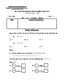 Đề khảo sát chất lượng đầu năm Toán Lớp 3 - Năm học 2009-2010 - Trường Tiểu học Hướng Tân
