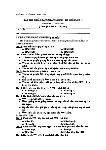 Đề khảo sát chất lượng học sinh giỏi Lớp 3 - Năm học 2006-2007 - Trường Tiểu học Mai Sơn