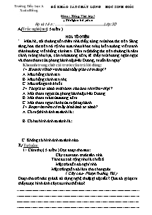 Đề khảo sát chất lượng học sinh giỏi Tiếng việt Lớp 3 - Trường Tiểu học Xuân Hồng