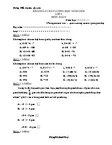Đề khảo sát chất lượng học sinh giỏi Toán Lớp 3 - Đặng Thị Bích Thủy