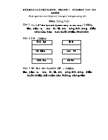 Đề khảo sát chất lượng tháng 11 Tiếng việt cấp Tiểu học - Năm học 2009-2010