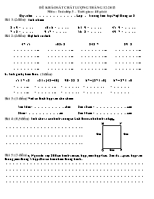 Đề khảo sát chất lượng tháng 12 Toán Lớp 3 - Năm học 2013-2014