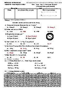 Đề khảo sát cuối học kì II Toán Lớp 3 - Năm học 2013-2014 - Trường Tiểu học Kim Bài