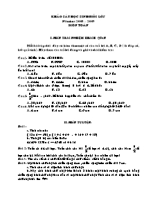 Đề khảo sát học sinh giỏi môn Toán Khối 3 - Năm học 2008-2009