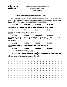 Đề khảo sát học sinh giỏi môn Toán Lớp 3 - Năm học 2008-2009 - Trường Tiểu học Xuân Thượng