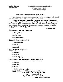 Đề khảo sát học sinh giỏi Tiếng việt Lớp 3 - Đề 1 - Năm học 2008-2009 - Trường Tiểu học Xuân Thượng