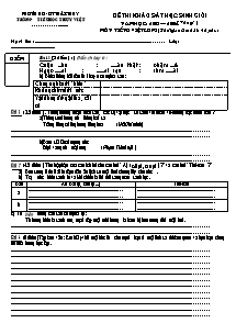 Đề khảo sát học sinh giỏi Tiếng việt Lớp 3 - Năm học 2005-2006 - Trường Tiểu học Thụy Việt