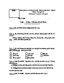 Đề khảo sát học sinh giỏi Tiếng việt Lớp 3 - Năm học 2009-2010 - Trường Tiểu học Thạch Bằng