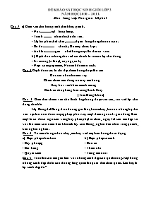 Đề khảo sát học sinh giỏi Tiếng việt Lớp 3 - Năm học 2010-2011