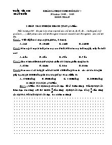 Đề khảo sát học sinh giỏi Toán Lớp 3 - Năm học 2008-2009 - Trường Tiểu học Xuân Thượng