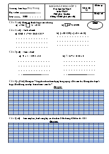 Đề khảo sát học sinh giỏi Toán Lớp 3 - Năm học 2013-2014 - Trường Tiểu học Duy Trung