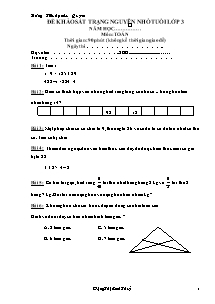 Đề khảo sát trạng nguyên nhỏ tuổi Toán Lớp 3 - Đặng Thị Bích Thủy