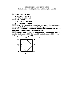 Đề kiểm tra 60p môn Toán Lớp 3